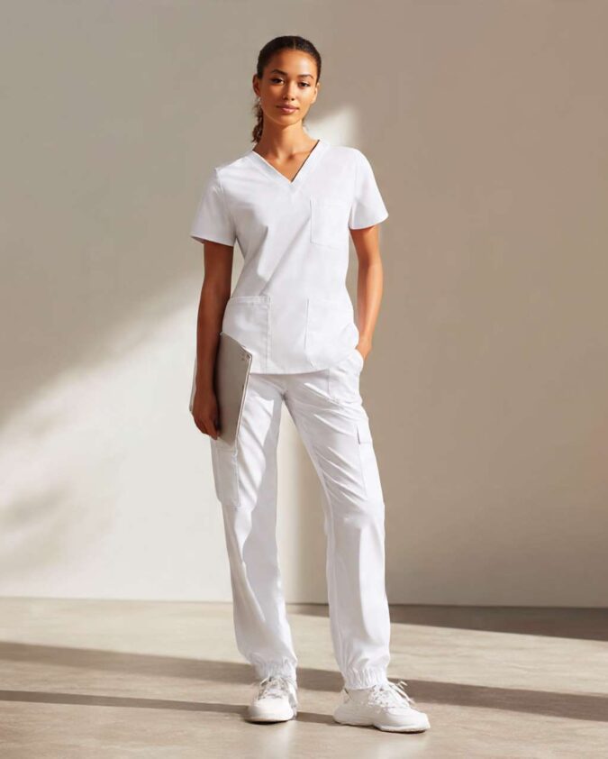 White Scrub Uniform