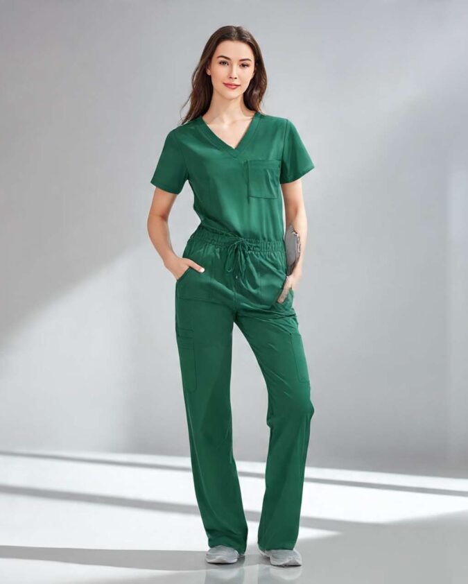 hunter green scrubs 1