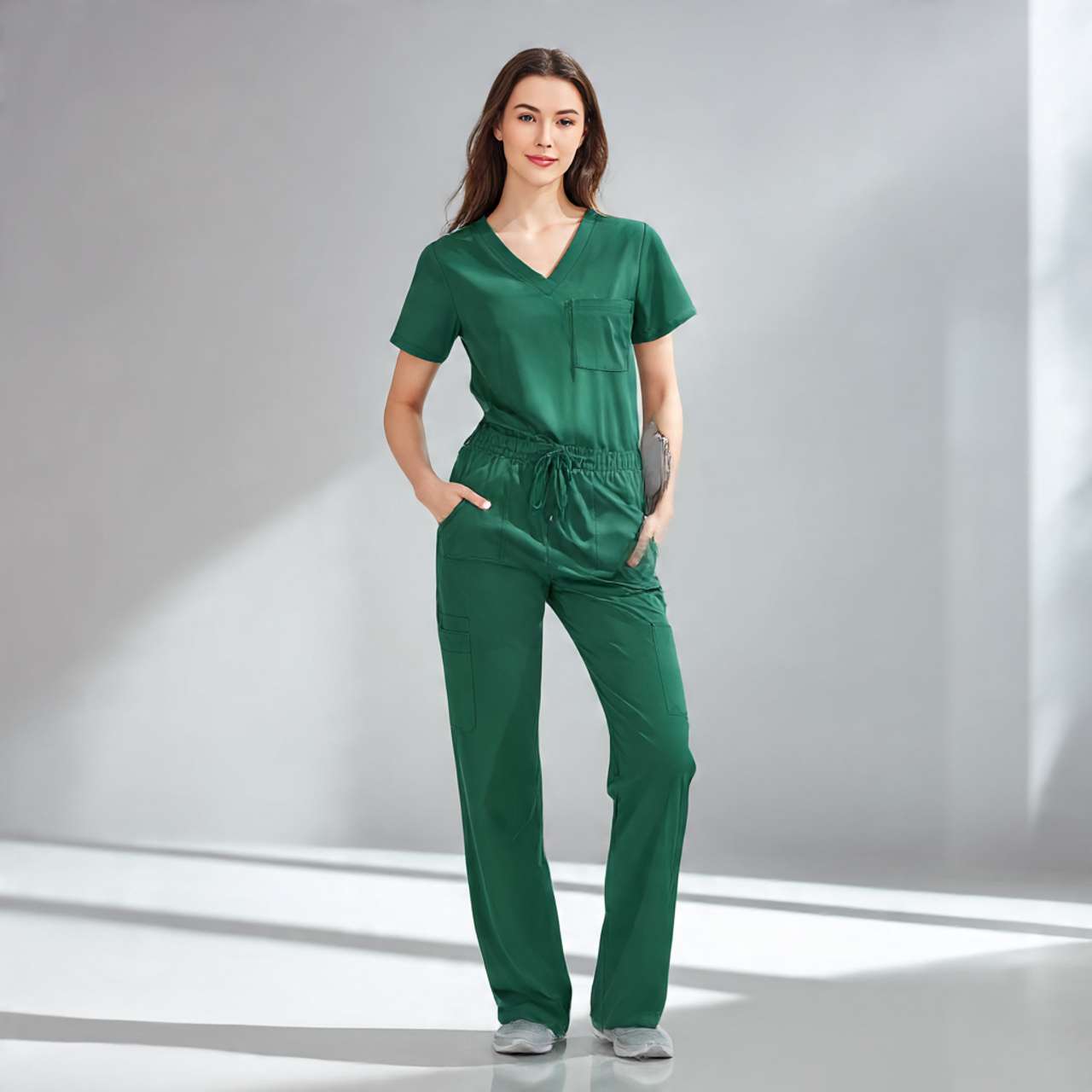 hunter green scrubs 1