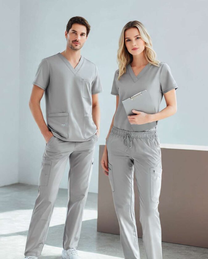 light grey scrubs